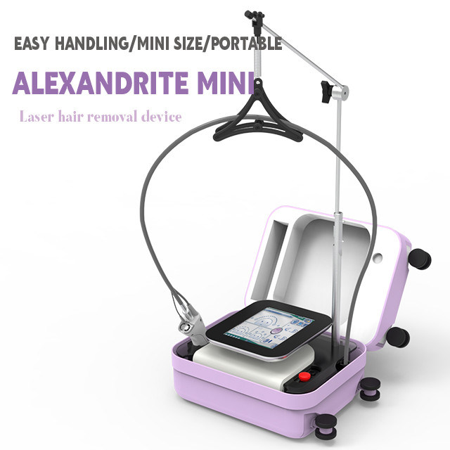 2024 más láser de diodo 755 nm fuente de alimentación parte alejandrita mini producto clínicas de belleza para la depilación filtro LCD pantalla táctil inteligente equipo de belleza